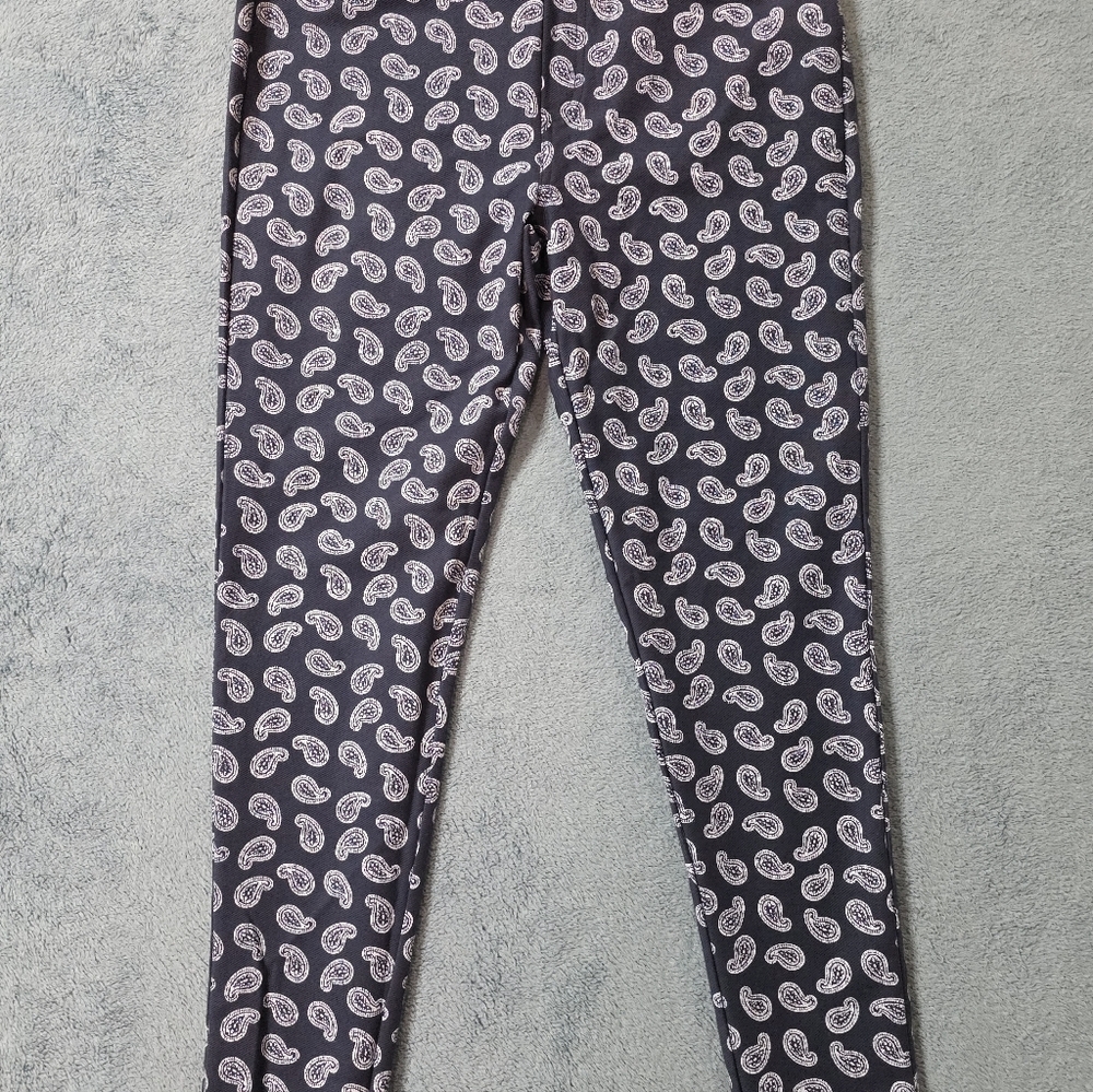 Michael Kors Blue Paisley 28x28 Women's Pull-On Pants Stretch - Picture 2 of 10